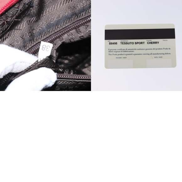 PRADA Hand Bag Nylon Red Silver - Picture 13 of 13